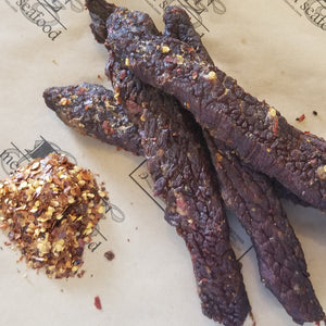 Beef jerky, thick cut pepper (priced per lb.)