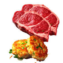 Load image into Gallery viewer, Two Choice New York Steaks Two Gourmet Crab Cakes