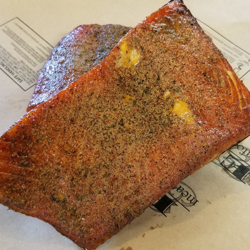 Alder-smoked salmon garlic pepper (priced per lb.)