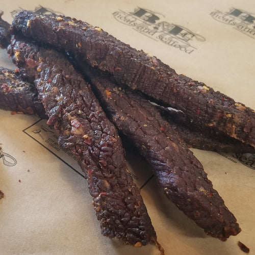 Beef jerky, thick cut pepper (priced per lb.)